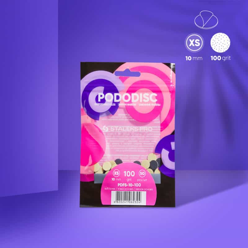Disposable files on a soft foam layer for pedicure disc PODODISC XS EXPERT 100 grit (50 pcs)