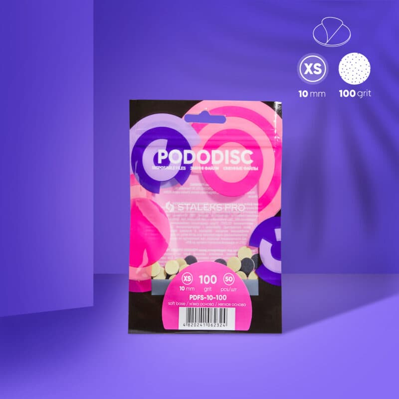 Disposable files on a soft foam layer for pedicure disc PODODISC XS EXPERT 100 grit (50 pcs), foto 1 nga 2