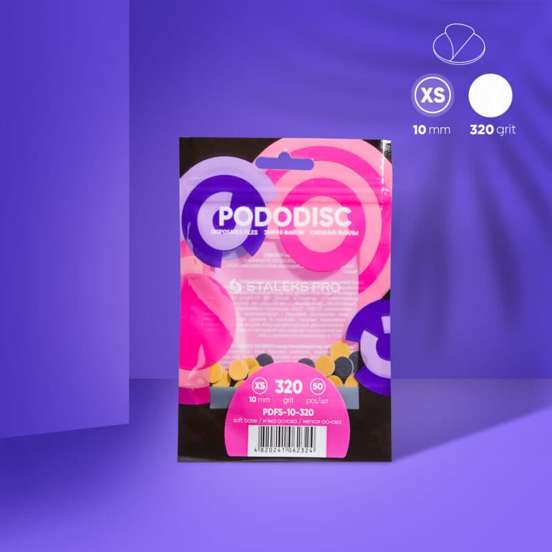 Disposable files on a soft foam layer for pedicure disc PODODISC XS EXPERT 320 grit (50 pcs), foto 1 nga 2