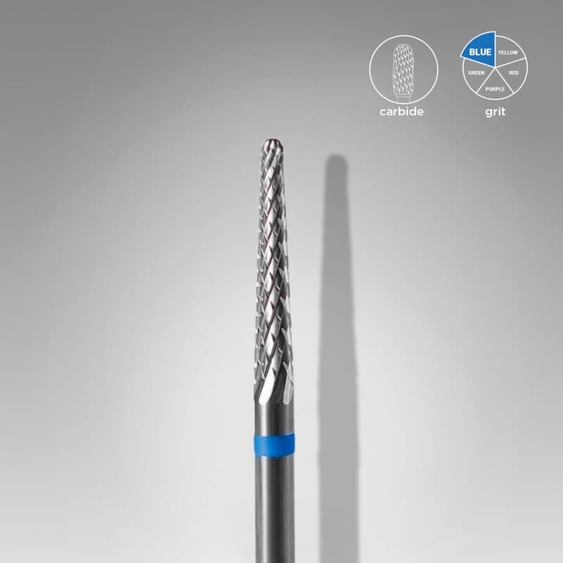 Carbide nail drill bit cone blue EXPERT head diameter 2.3 mm / working part 14 mm, foto 1 nga 2