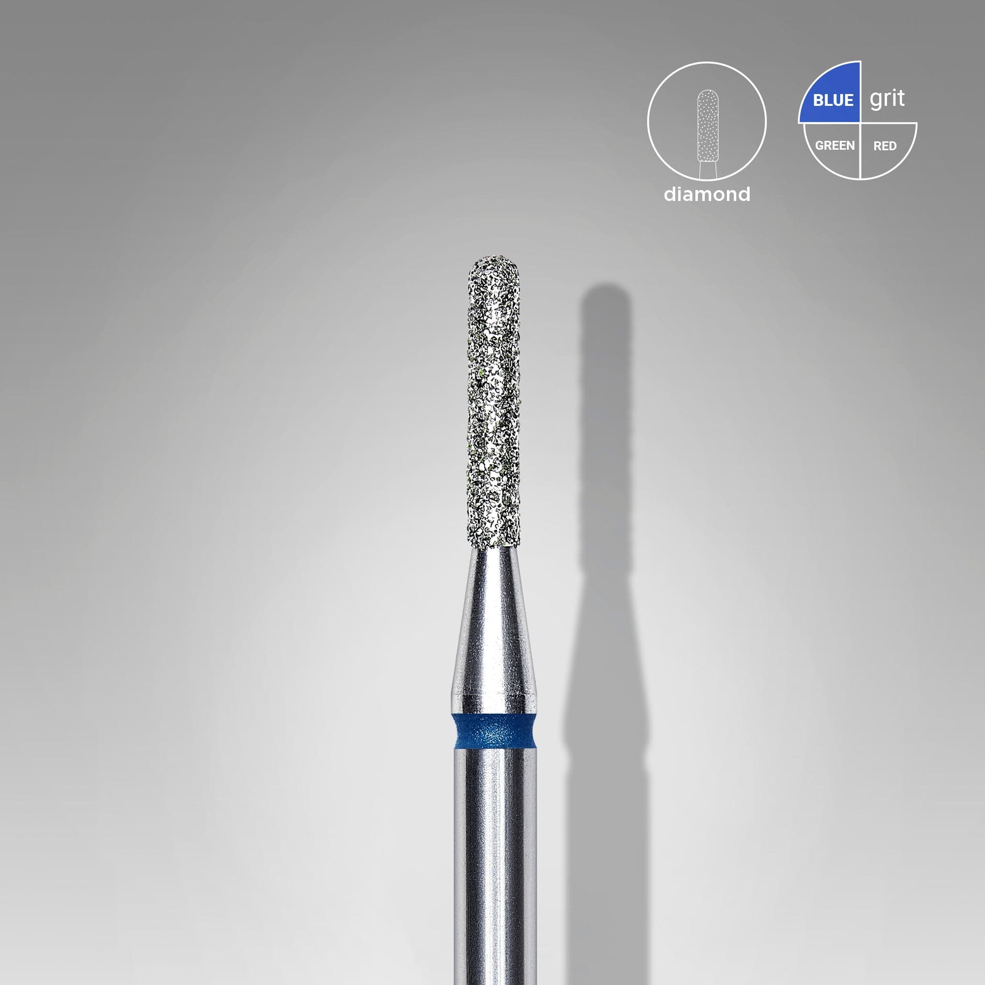 Diamond nail drill bit rounded cylinder blue EXPERT head diameter 1.4 mm / working part 8 mm, foto 1 nga 2