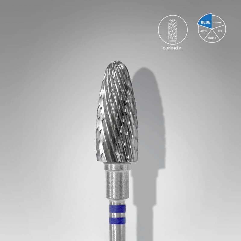 Carbide nail drill bit for left-handed users corn blue EXPERT head diameter 6 mm / working part 14 mm, foto 1 nga 2