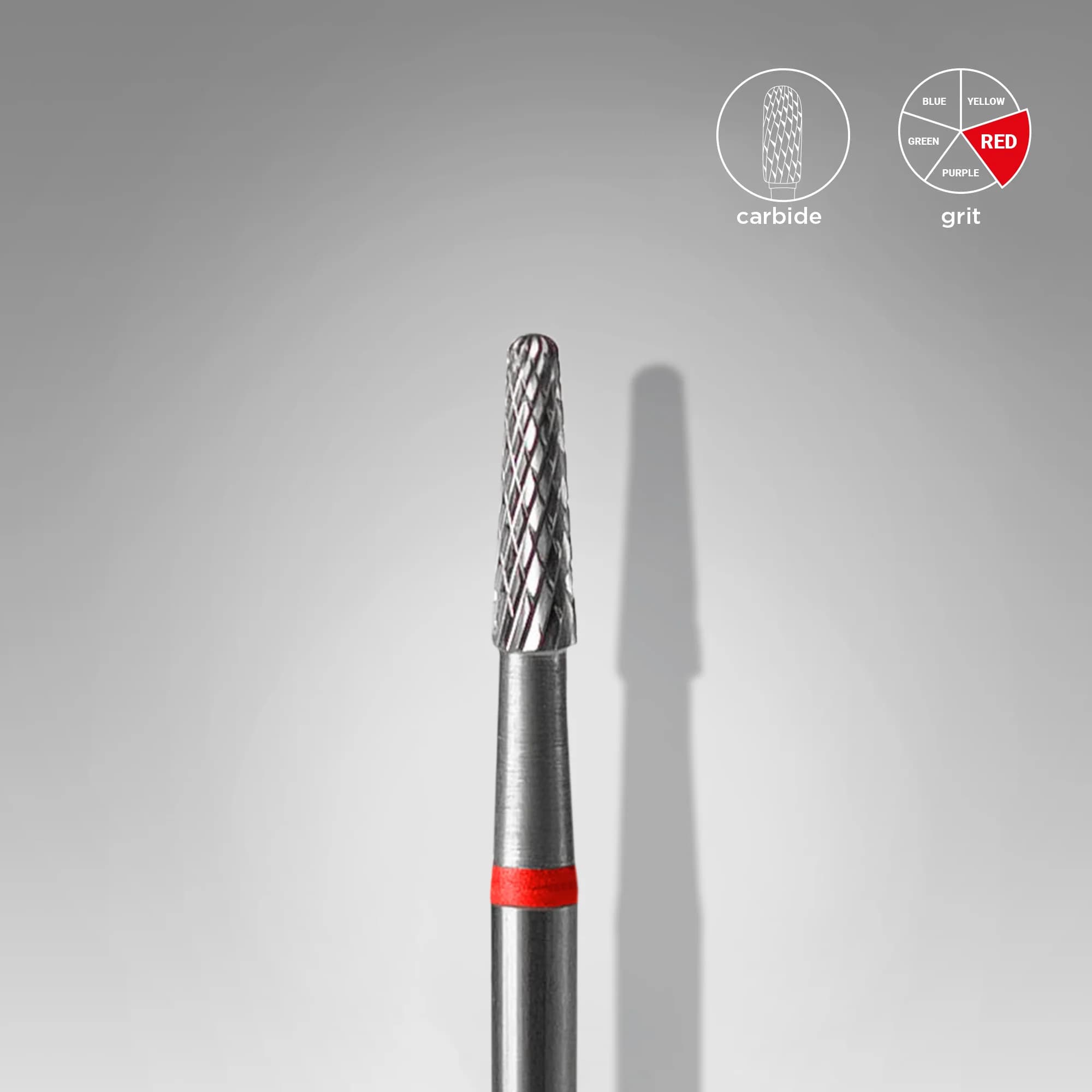 Carbide nail drill bit cone red EXPERT head diameter 2.3 mm / working part 8 mm, foto 1 nga 2