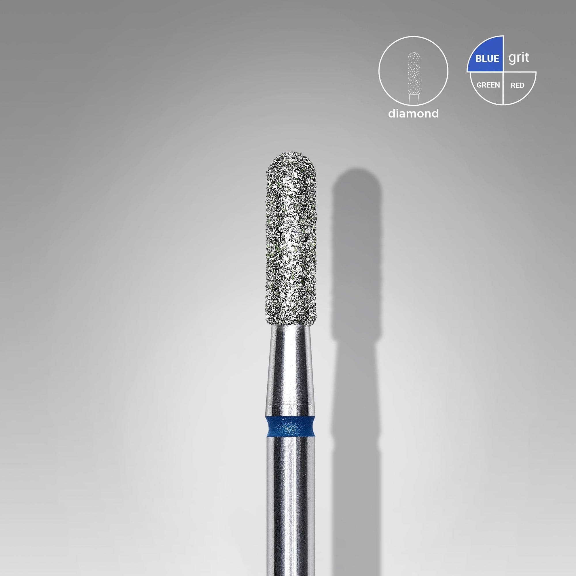 Diamond nail drill bit rounded cylinder blue EXPERT head diameter 2.3 mm / working part 8 mm, foto 1 nga 2
