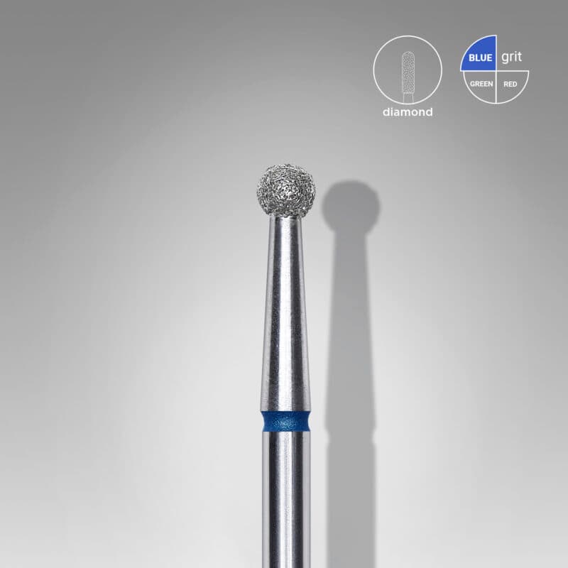 Diamond nail drill bit ball blue EXPERT head diameter 2.7 mm, foto 1 nga 2