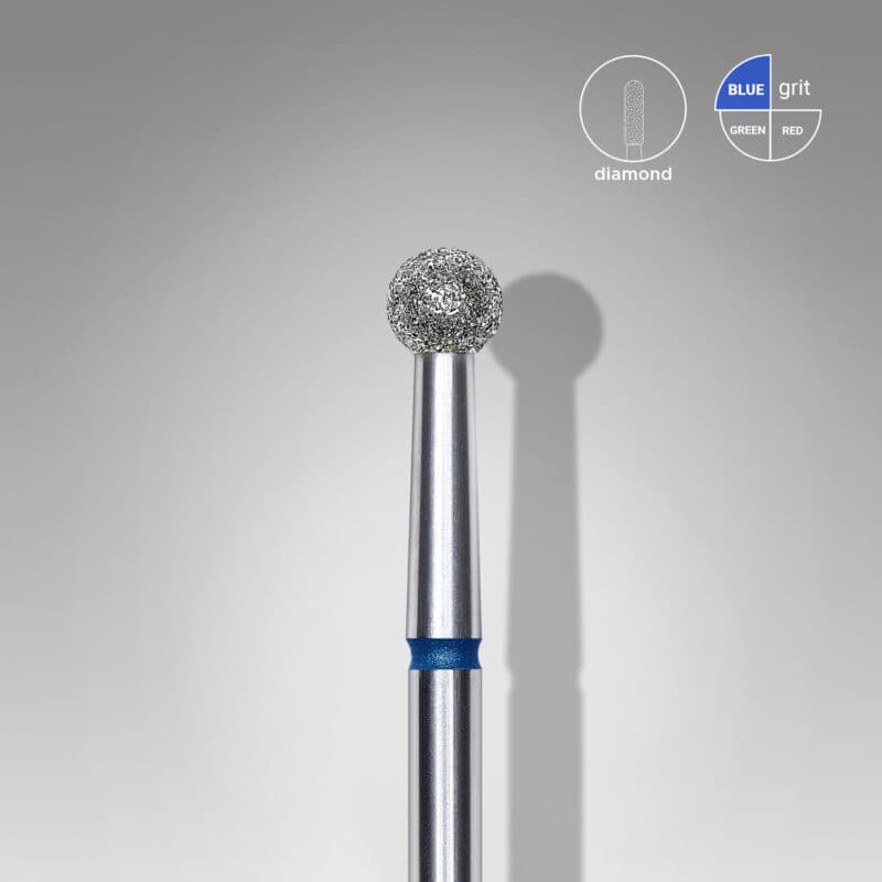 Diamond nail drill bit ball blue EXPERT head diameter 3.5 mm, foto 1 nga 2